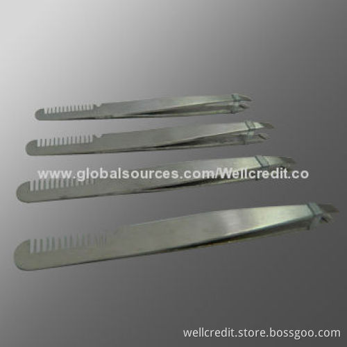 2-in-1 Professional Slant Tip Eyebrow Tweezers with Comb